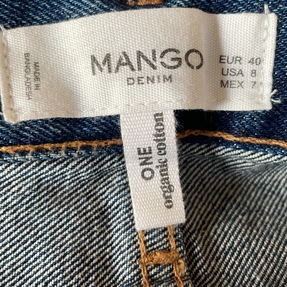 MANGO Organic Cotton Jean Shorts Size 8 - Picture 8 of 9